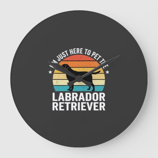 Labrador Retriever Retro Hond Aaien Grote Klok (Voorkant)