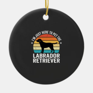 Labrador Retriever Retro Hond Aaien Keramisch Ornament