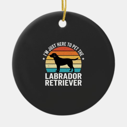 Labrador Retriever Retro Hond Aaien Keramisch Ornament (Voorkant)