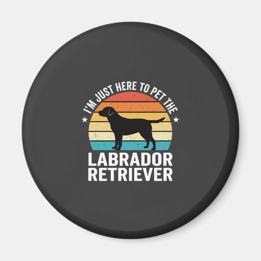 Labrador Retriever Retro Hond Aaien Magneet (Voorkant)