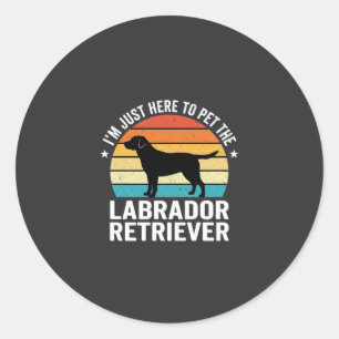 Labrador Retriever Retro Hond Aaien Ronde Sticker