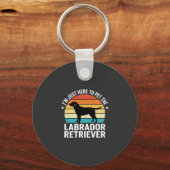 Labrador Retriever Retro Hond Aaien Sleutelhanger (Voorkant)