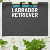 Labrador Retriever Retro Hond Aaien Theedoek (Gevouwen)
