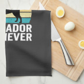 Labrador Retriever Retro Hond Aaien Theedoek (Quarter Fold)