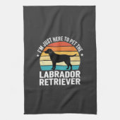 Labrador Retriever Retro Hond Aaien Theedoek (Verticaal)
