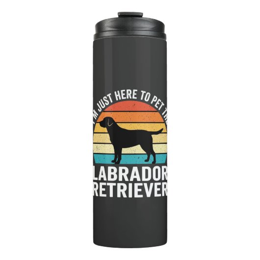 Labrador Retriever Retro Hond Aaien Thermosbeker (Voorkant)
