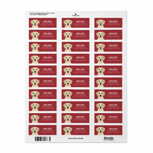 Labrador Retriever Return Address Labels (Full Sheet)
