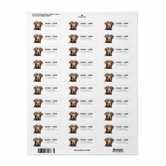 Labrador Retriever Return Address Labels (Full Sheet)