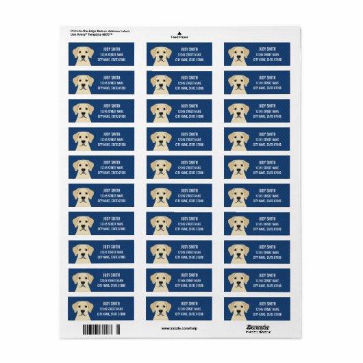 Labrador Retriever Return Address Labels (Full Sheet)