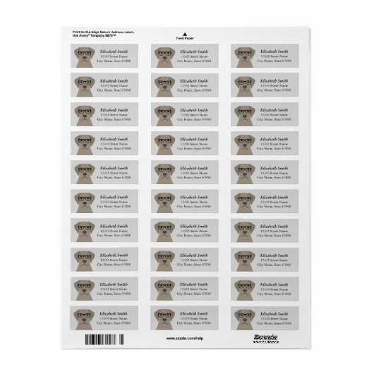Labrador Retriever Return Address Labels (Full Sheet)