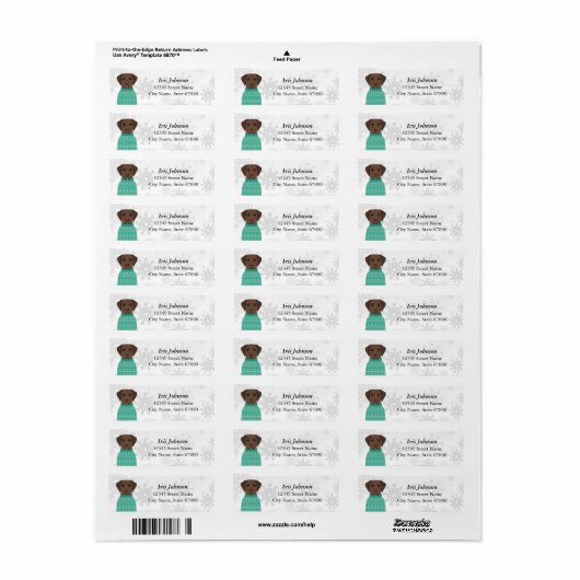 Labrador Retriever Return Address Labels (Full Sheet)