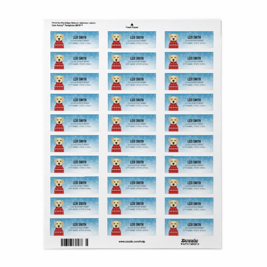 Labrador Retriever Return Address Labels (Full Sheet)