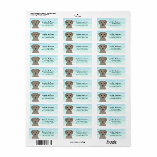 Labrador Retriever Return Address Labels (Full Sheet)