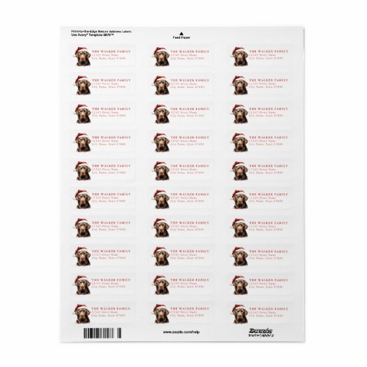 Labrador Retriever Return Address Labels (Full Sheet)