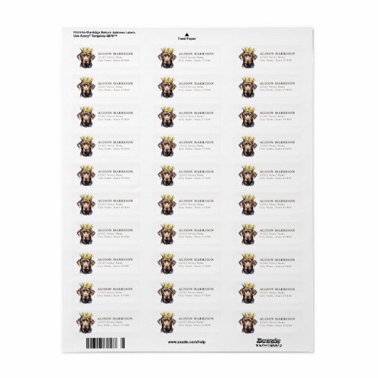 Labrador Retriever Return Address Labels (Full Sheet)