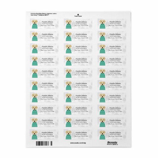 Labrador Retriever Return Address Labels (Full Sheet)