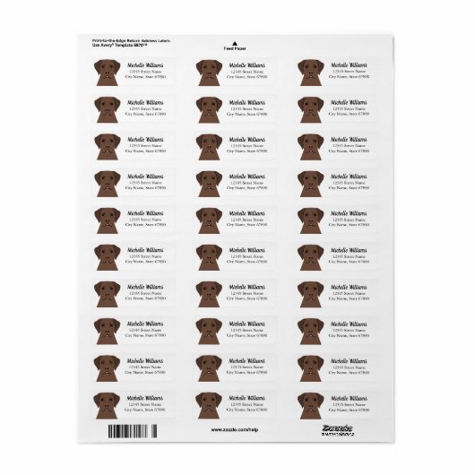 Labrador Retriever Return Address Labels (Full Sheet)