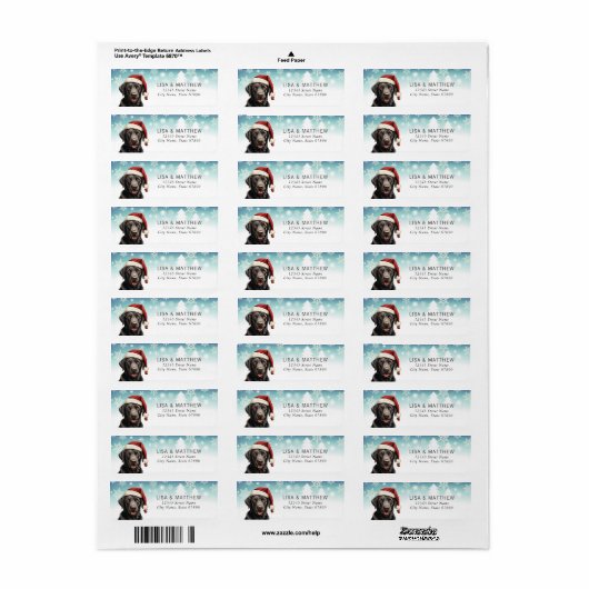 Labrador Retriever Return Address Labels (Full Sheet)