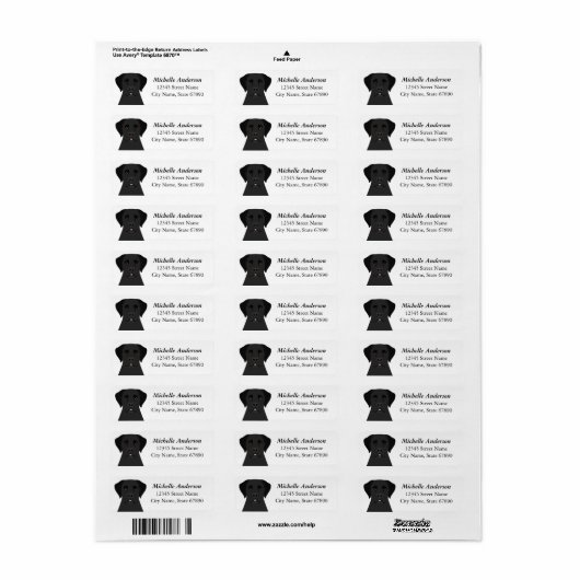 Labrador Retriever Return Address Labels (Full Sheet)