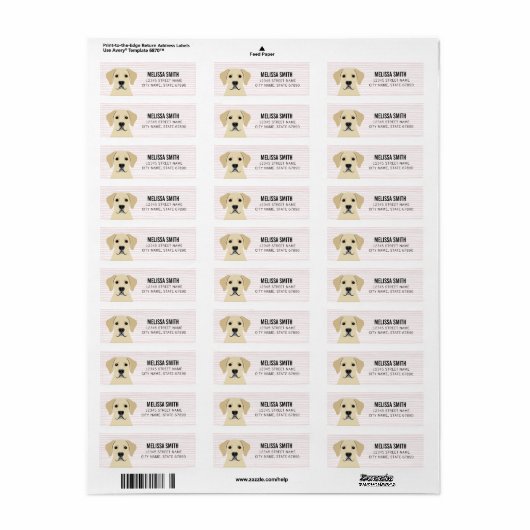 Labrador Retriever Return Address Labels (Full Sheet)