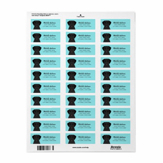 Labrador Retriever Return Address Labels (Full Sheet)