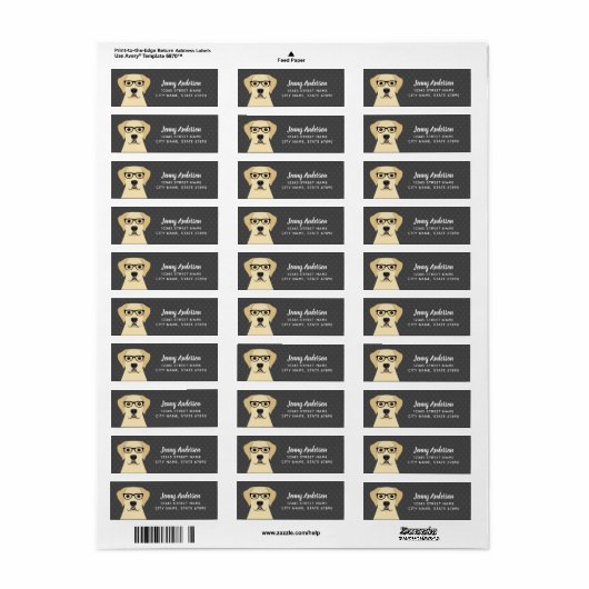 Labrador Retriever Return Address Labels (Full Sheet)