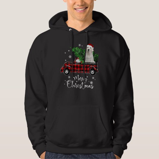Labrador Retriever Ride Red Truck Hoodie (Voorkant)