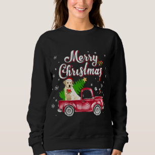 Labrador Retriever Rides Red Truck Kerstpajam Trui