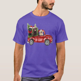 Labrador Retriever Riding Red Truck Xmas Merry Chr T-shirt