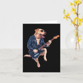Labrador Retriever Rockster Gitarist Elektrisch Gu Kaart (Gele Bloem)