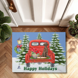 Labrador Retriever Rode  Truck Familienaam Deurmat