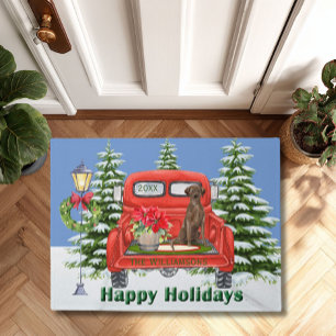 Labrador Retriever Rode Truck Familienaam Deurmat