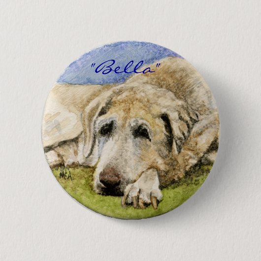 Labrador Retriever Ronde Button 5,7 Cm (Voorkant)