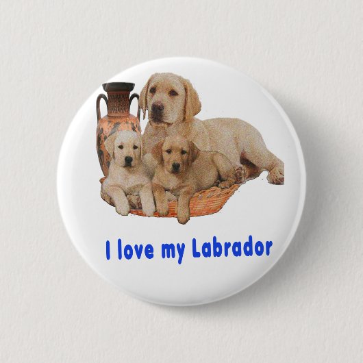 Labrador Retriever Ronde Button 5,7 Cm (Voorkant)