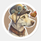 Labrador Retriever Ronde Sticker (Voorkant)