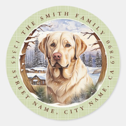 Labrador Retriever Ronde Stickers (Voorkant)