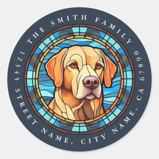 Labrador Retriever Ronde Stickers (Voorkant)
