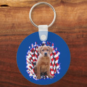Labrador Retriever (rood) Patriot Sleutelhanger (Achterkant)