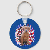 Labrador Retriever (rood) Patriot Sleutelhanger (Achterkant)