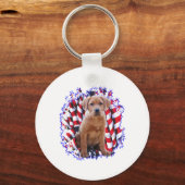 Labrador Retriever (rood) Patriot Sleutelhanger (Voorkant)