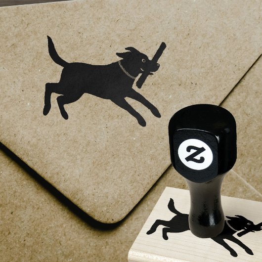 Labrador Retriever Running met Stick | Leuke Hond Rubberstempel