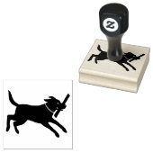 Labrador Retriever Running met Stick | Leuke Hond Rubberstempel (Gestempeld)