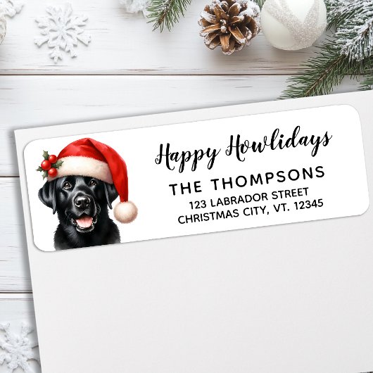 Labrador Retriever Santa Christmas Retouradres Etiket
