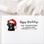 Labrador Retriever Santa Christmas Retouradres Etiket (Insitu)