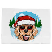Labrador Retriever santa claus hat illustration Groot Cadeauzakje (Achterkant)