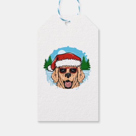 Labrador Retriever santa claus pet Cadeaulabel (Achterkant)