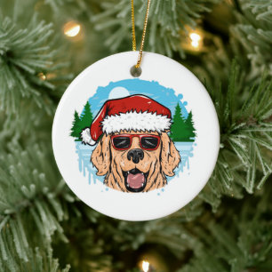 Labrador Retriever santa claus pet Keramisch Ornament