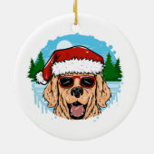 Labrador Retriever santa claus pet Keramisch Ornament (Achterkant)