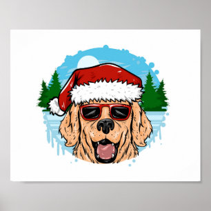 Labrador Retriever santa claus pet Poster