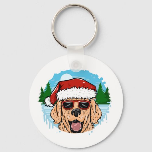Labrador Retriever santa claus pet Sleutelhanger (Voorkant)